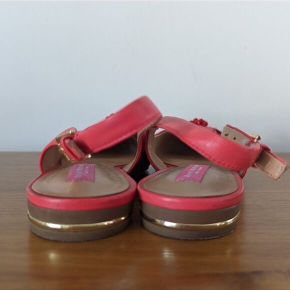 Isaac Mizrahi Red Coral Floral Jewel Embellished Pointy Toe Slingbacks 7 - Picture 5 of 12